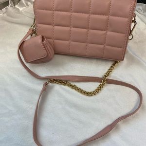 Like Dreams Quilted Crushed Pink Nude Crossbody purse